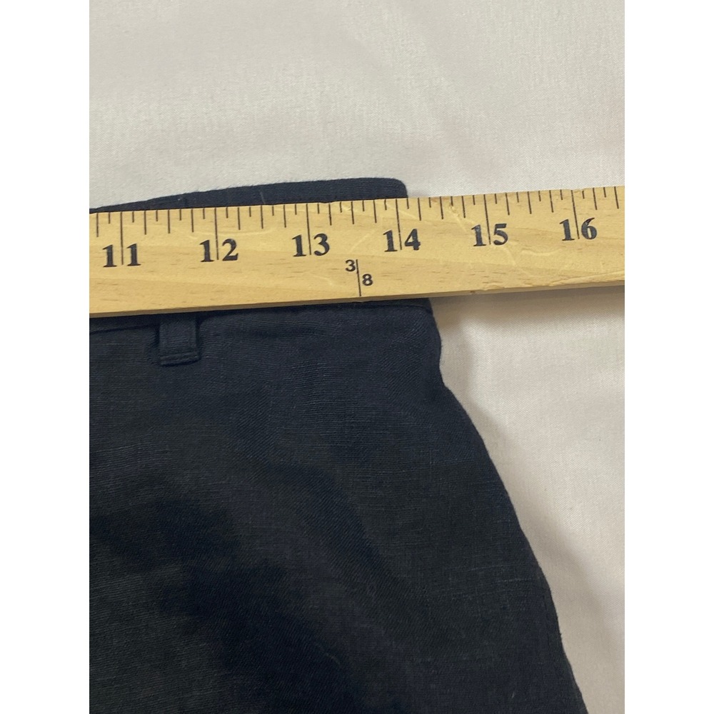 Quince Black 100% Linen High Waisted Shorts Womens Size 6 NWT Elastic Back - Picture 9 of 10